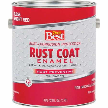 ALL-SOURCE Rust Coat Oil-Based Gloss Enamel, Bright Red, 1 Gal. 203702D